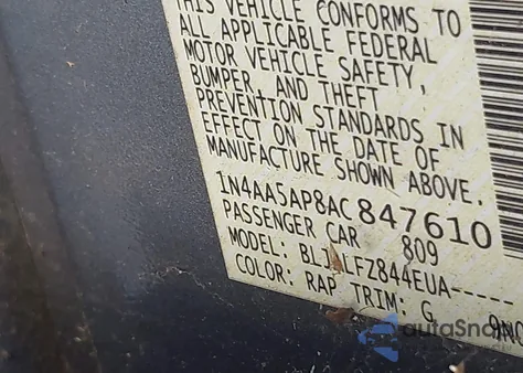 2010 Nissan Maxima 3.5 Sv from USA, damaged, VIN 1N4AA5AP8AC847610